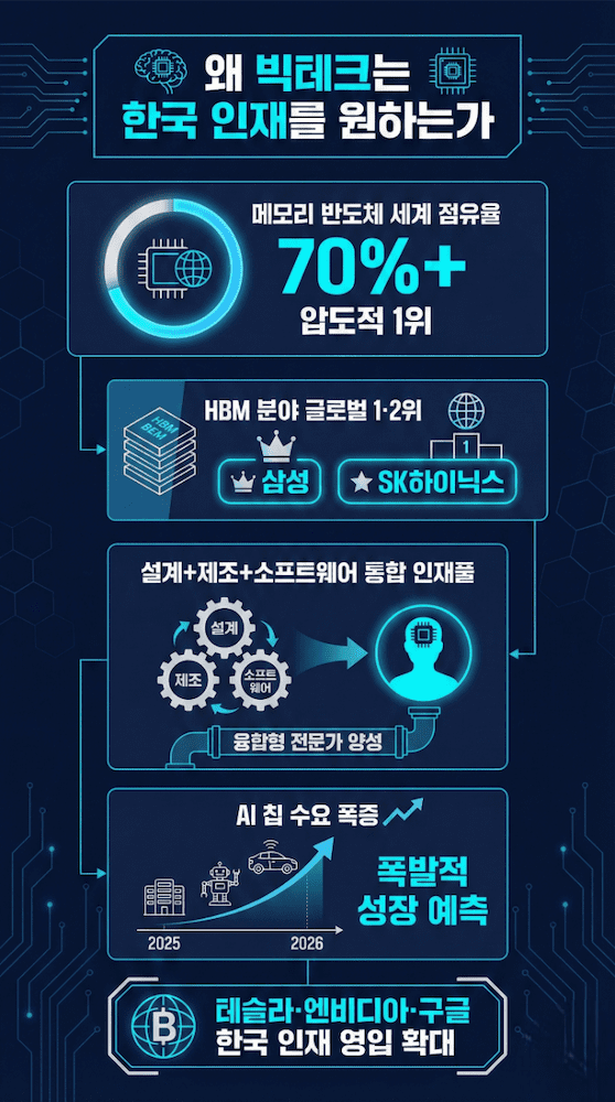 빅테크가 한국 반도체 인재를 원하는 이유 인포그래픽