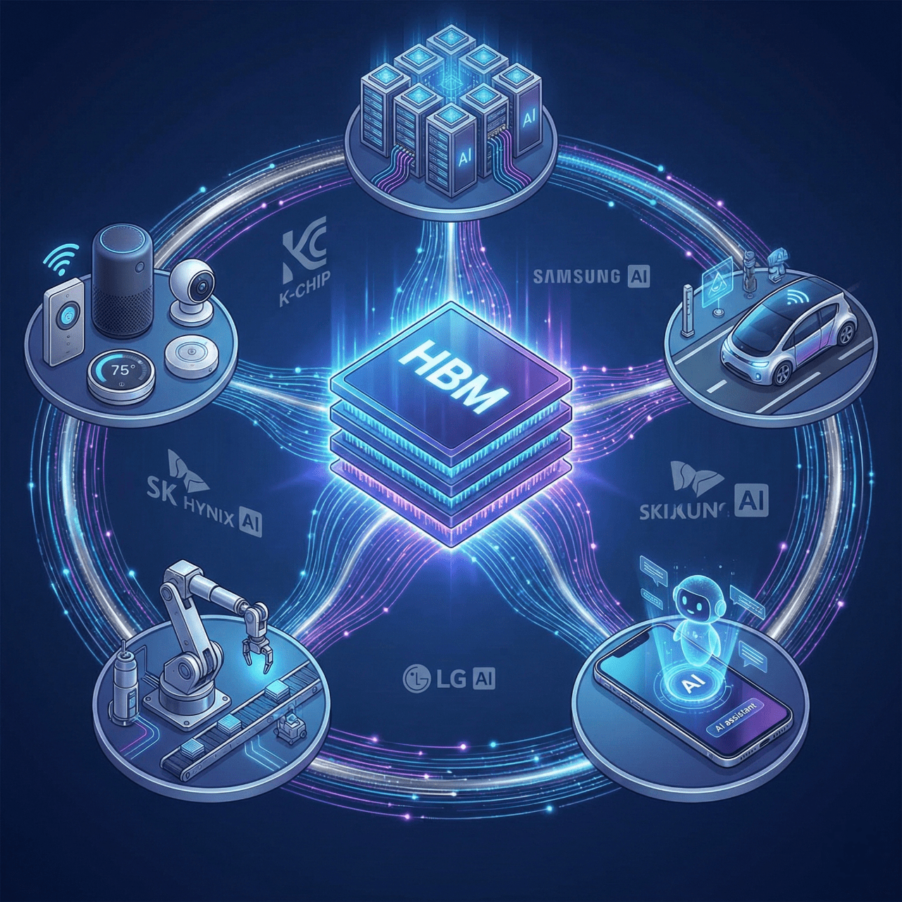AI 반도체 생태계 일러스트