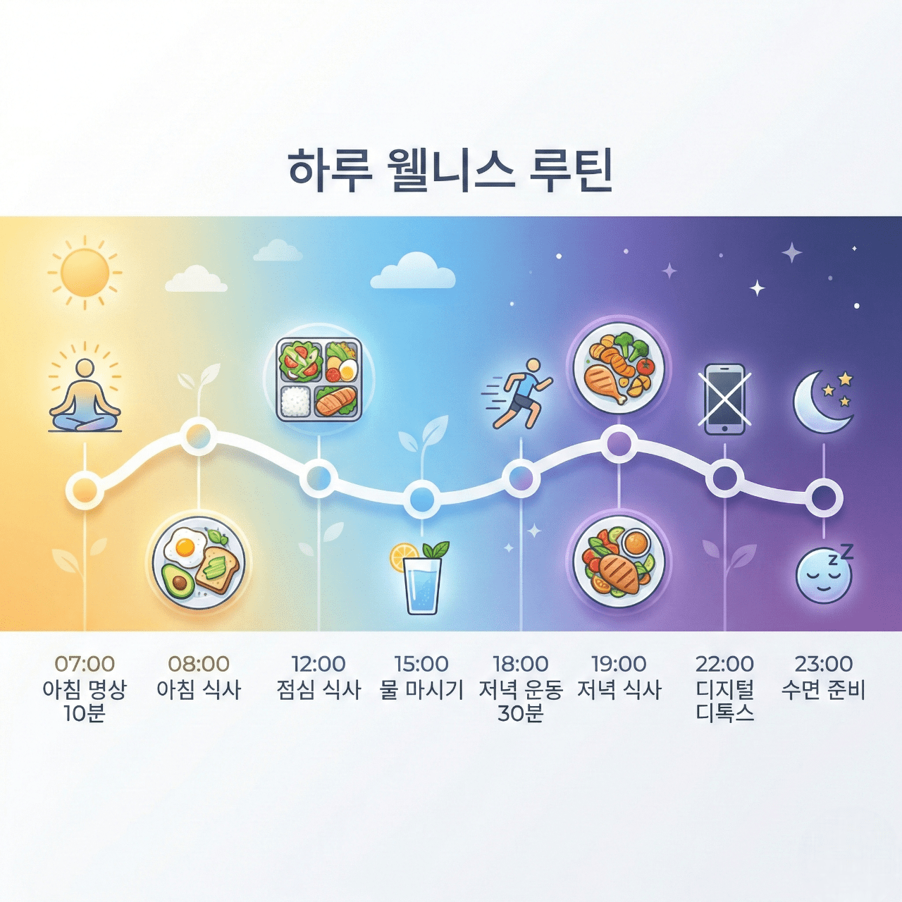 하루 웰니스 루틴 인포그래픽