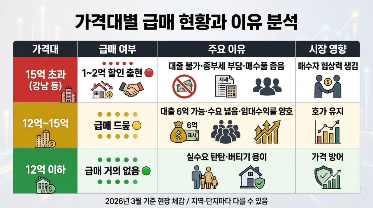 가격대별 급매 현황과 이유 분석 인포그래픽