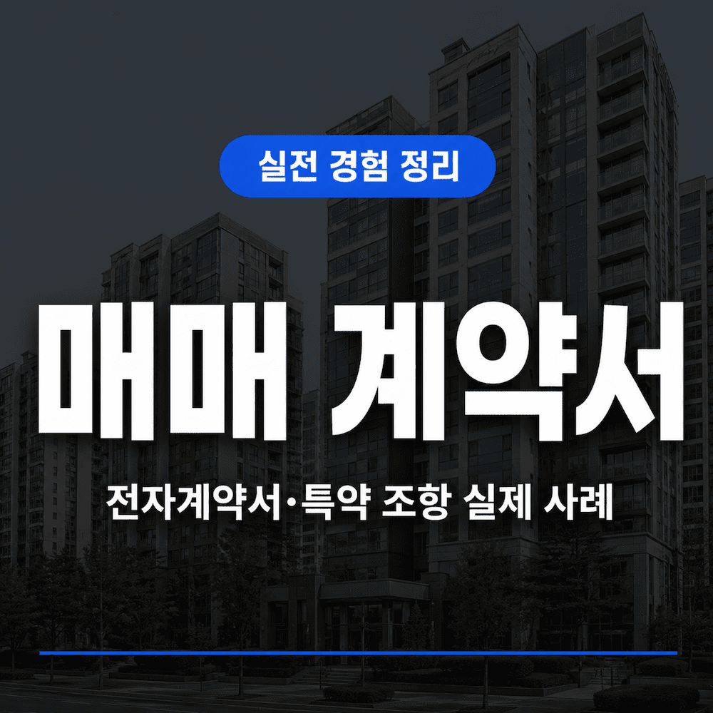 아파트 매매 계약서 작성 전자계약서 특약 조항 정리