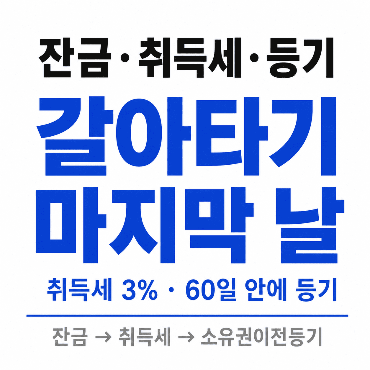 아파트 잔금 취득세 소유권이전등기 갈아타기 마지막 날 정리